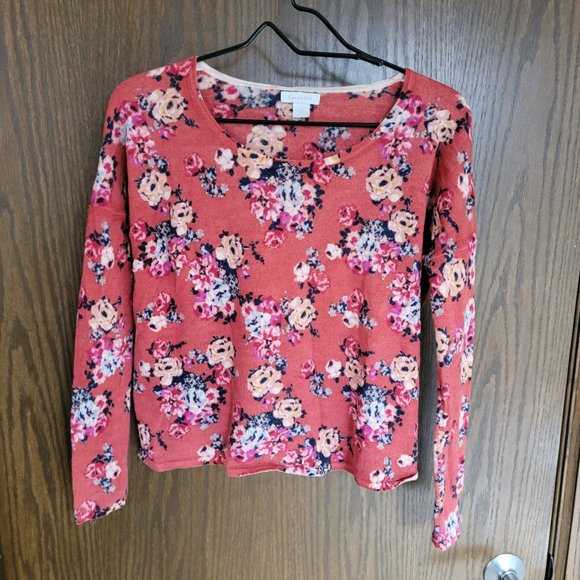 Garnet Hill 100% Merino Wool Fall Blooms Sweater Size Small - Picture 4 of 9